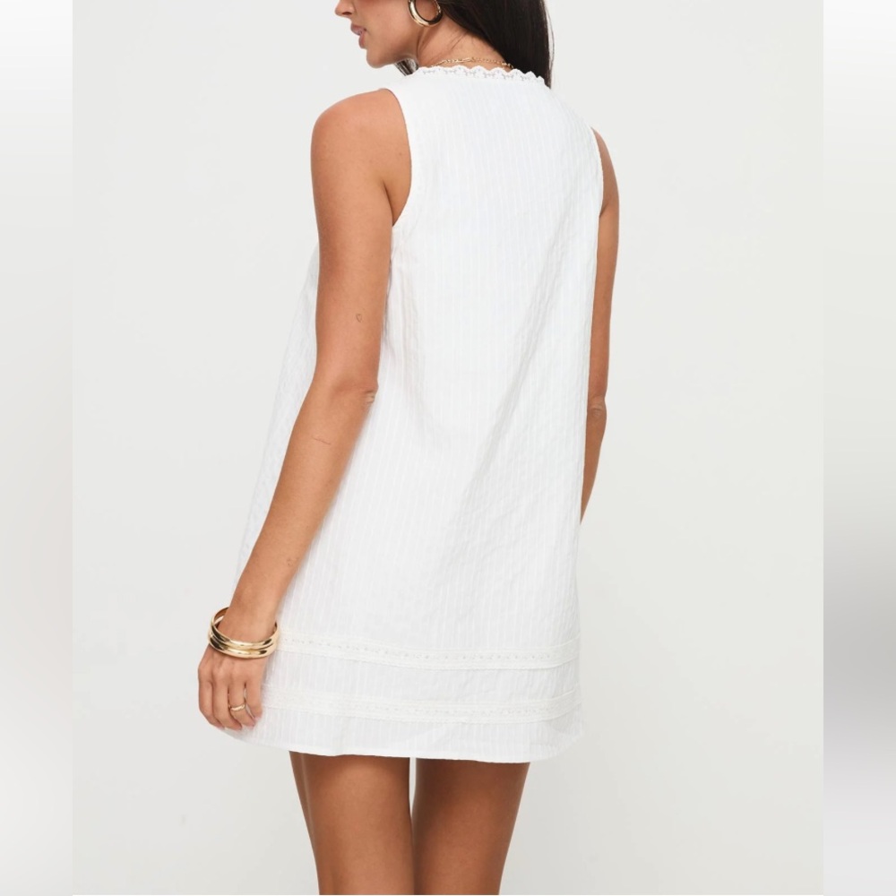 Princess Polly Alanah White Cotton Mini Dress View 2